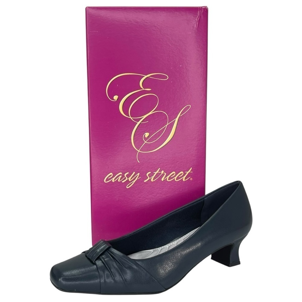 Easy Street Waive Navy Faux Leather Womens Pumps Size 7.5W - Picture 12 of 13